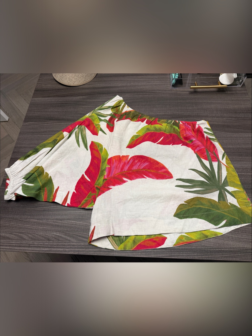 FARM Rio White Tropical Toucan one shoulder Blouse with Red & Green Leaves - Picture 4 of 7